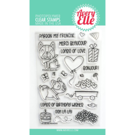 646523 Avery Elle Clear Stamp Set Frenchie 4"X6"