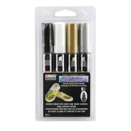 691969 Uchida Shoe Decor Acrylic Paint Chisel Tip Markers Classic 4/Pkg