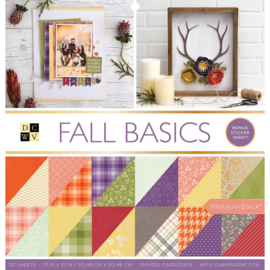 101085 DCWV Double-Sided Cardstock Stack Fall Basics 12"X12"