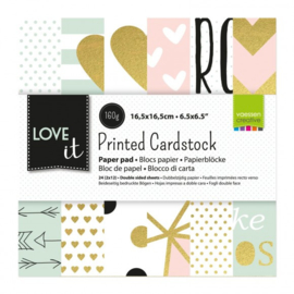 200105-001 Vaessen Creative Love It cardstock 6x6" 2x12 double sided