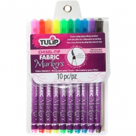 394858 Tulip Chisel-Tip Fabric Markers Assorted  10/Pkg