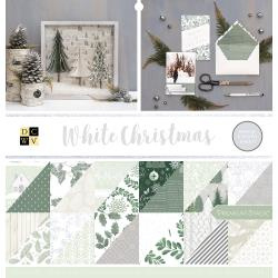 544203 DCWV Double-Sided Cardstock Stack White Christmas12"X12"