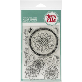 617097 Avery Elle Clear Stamp Set Sunflowers 4"X6"
