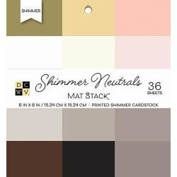 211516 DCWV Cardstock Stack Shimmer Neutrals Solid 6"X6" 36/Pkg