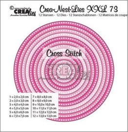 CLNestXXL73 Crealies Crea-Nest-Lies XXL no 73 kruissteek cirkels