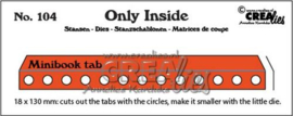 115634/6104 Crealies Only Inside no. 104 mini book holes with tab