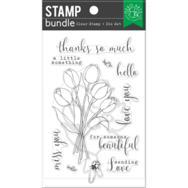 672558 Hero Arts Clear Stamp & Die Combo Tulip Bouquet