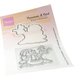 EC0204 Marianne Design Stempel Eline's Animals Snowman & Bird