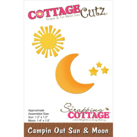 CC940 CottageCutz Dies Campin' Out Sun & Moon 1.5" To 1.2"