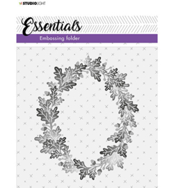 SL-ES-EMB04 - SL 3D Embossing Folder Wreath of leaves Essentials nr.04