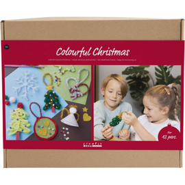 97819 Creativ Company Creatieve Box Kleurrijke Kerst, Kerstfiguren, diverse kleuren
