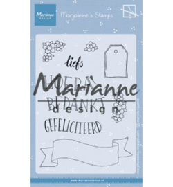 MZ1904  Marianne Design Stempel Marjoleine's teksten en labels (NL)