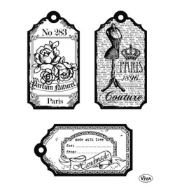 7030 Viva Decor Clear Stamps Tags Paris