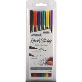 380988 Le Plume II Double-Ended Brush Lettering Marker Primary Set 6/Pkg