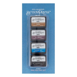 BPI003 Spellbinders BetterPress Letterpress Mini Ink Pad Set Regal Tones 4/Pkg