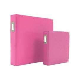 038484 Sn@p! Leather Binder 6"X8" Pink