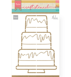 PS8057 Marianne Design Stencil Party cake by Marleen