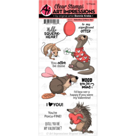 571628 Art Impressions Holiday Stamp Set Valentine Critters
