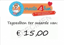 Tegoedbon ter waarde van 15,00 euro