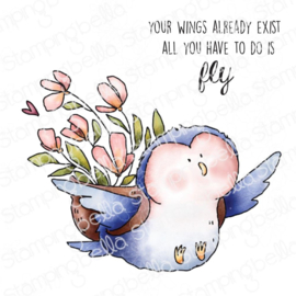 673473 Stamping Bella Cling Stamps Birdie With A Message