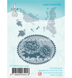 55.4018 Leane Creatief Clear Stamp Lace oval Roses