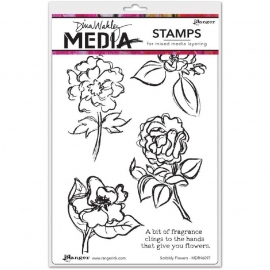 320635 Dina Wakley Media Cling Stamps Scribbly Flowers