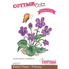 303473 CottageCutz Stamp & Die Set Violets - February