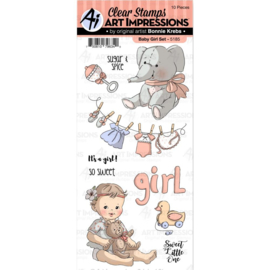 605224 Art Impressions Baby Clear Stamps Baby Girl