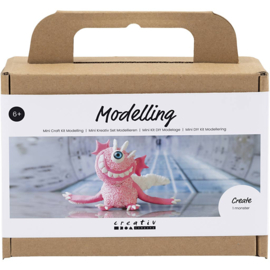 977653 Creativ Company Mini Hobbyset Boetseren, Monster Sally, lichtroze