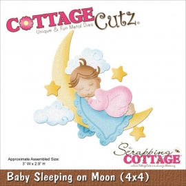 4X4579  CottageCutz Die Baby Sleeping On Moon