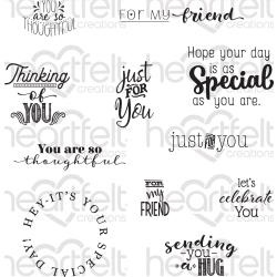 554386 Heartfelt Creations Cling Rubber Stamp Set Just For You Sentiments 5"X6.5"