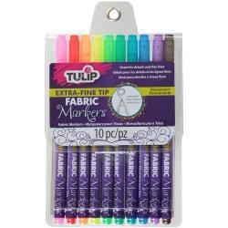 394860 Tulip Extra-Fine Tip Fabric Markers Assorted 10/Pkg