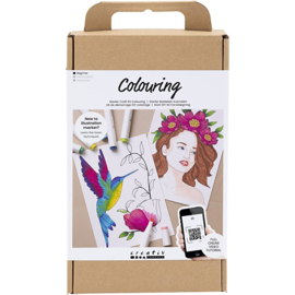 970839 Creativ Company Starter Hobbyset Inkleuren, Tekenstift