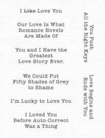 CS-757 Typewriter Sentiments: Love Clear Stamps