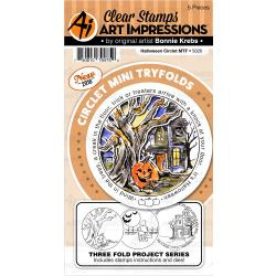 541904 Art Impressions Circlet Mini Tryfolds Stamp & Die Set Halloween