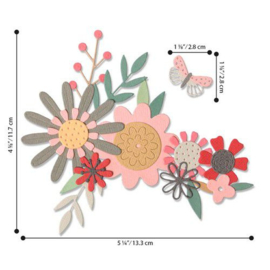 664397 Sizzix Thinlits Die set Bold Flora Sophie Guilar 17pk