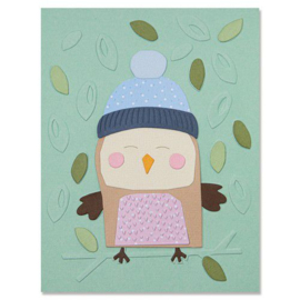 665966 Sizzix Switchlits Embossing Folder Cozy Owl Jennifer Ogborn