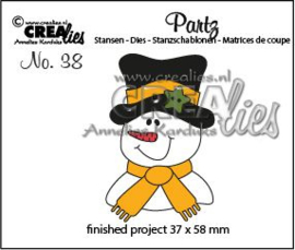 115634/0608 Crealies Partz no. 38 Sneeuwpop CLPartz38 37 x 58 mm