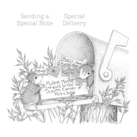 RSC007 House Mouse Cling Rubber Stamp Mouse Mail