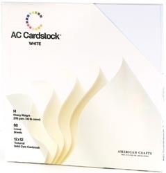 71259 Cardstock Pack 12"X12" White