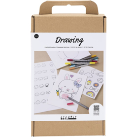 970848 Creativ Company Hobbyset Tekenen, Gemengde figuren, pastelkleuren
