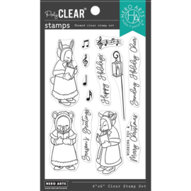 664548 Hero Arts Clear Stamps Christmas Carolers 4"X6"