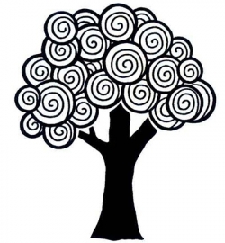 UMS083       Stempel  Curly Tree