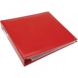 517028 We R Classic Leather 3-Ring Album Real Red 12"X12"