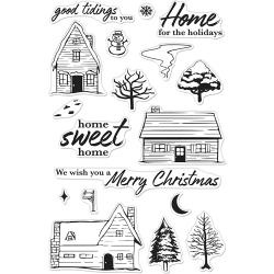 520918 Hero Arts Clear Stamps Home For The Holidays 4"X6"