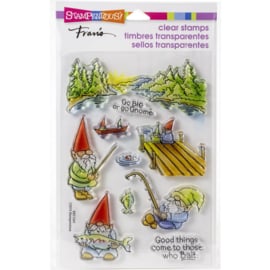615373 Stampendous Perfectly Clear Stamps Gnome Fishing