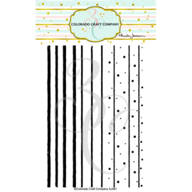C3AJ391 Colorado Craft Company Clear Stamps Stripes & Dots Background-By Anita Jeram 4"X6"