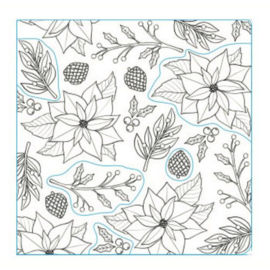 HUR78982 Ranger Simon Hurley Cling Rubber Background Stamp 6x6 Festive Florals