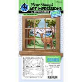 658963 Art Impressions Windows To The World Stamp & Die Set Deer Window Accessory
