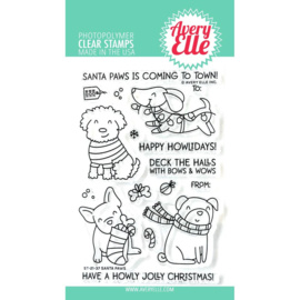 661793 Avery Elle Clear Stamp Set Santa Paws 4"X6"